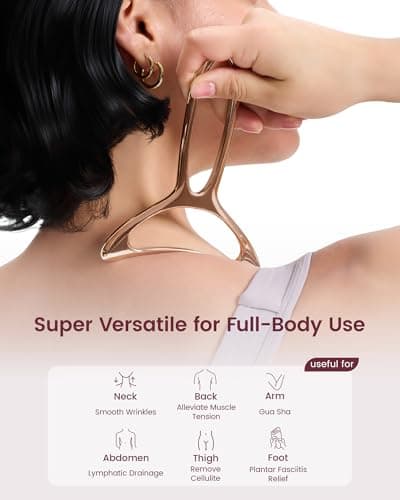 lifechill Lymphatic Drainage Massager & Anti Cellulite Massage Tools for Body Sculpting, Metal Gua Sha & Muscle Scraper Tool Pain Relief Deep Tissue, Gifts for Women, Gold (M) - Thumbnail 4