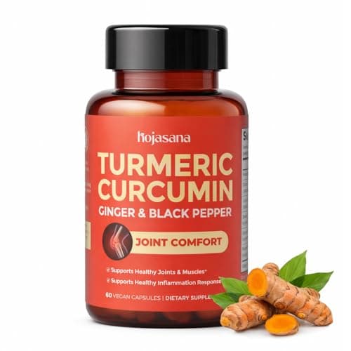 HojaSana Turmeric Curcumin Supplement with Black Pepper & Ginger – High Potency 95% Curcuminoids for Joint Support, Mobility & Comfort, 20X Better Absorption, 60 Vegan Capsules - Image 1