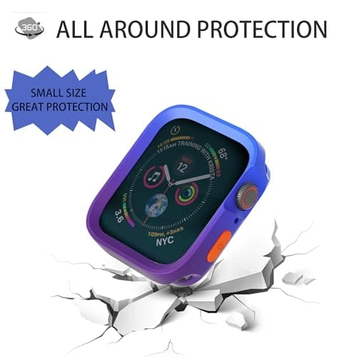 SDOCEBF Ultra Thin Soft TPU Bumper Case for Apple Watch Series 11/10 46mm, Upgraded Scratch Resistant Full Coverage iWatch Protective Cover with Raised Edge, Blue-Purple - Thumbnail 3