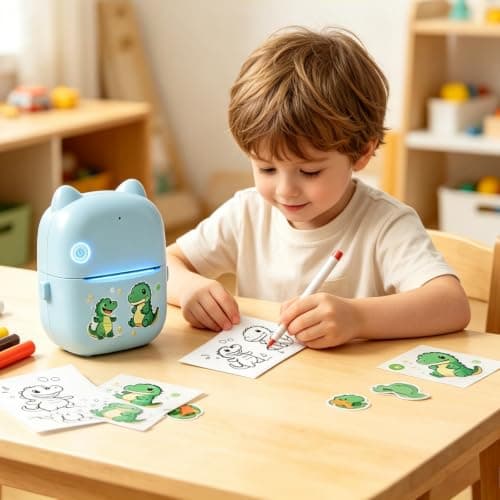711TEK AI Voice Thermal Sticker Printer for Kids, Portable Inkless Mini Sticker Maker, Chat, Jokes & Homework Help, Screen-Free Creative Gift for Boys & Girls - Thumbnail 5