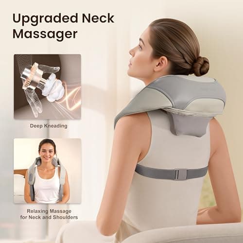 Heycool Cordless Neck and Shoulder Massager, Graphene Heating, Upgraded Shiatsu Back Massager Pillow for Neck, Shoulder, Father Day Gift for Dad - Thumbnail 2