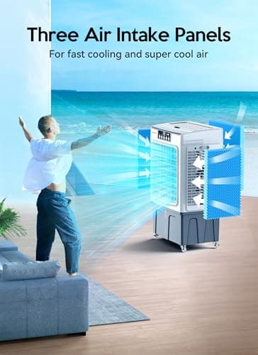 VAGKRI Swamp Cooler, 2100CFM Evaporative Air Cooler with 3 Modes & Wind Speeds, 120°Oscillation, 24H Timer, Portable Outdoor Air Conditioner with Auto Fill for Patio Garage Commercial Use, 8 Gallon - Thumbnail 4