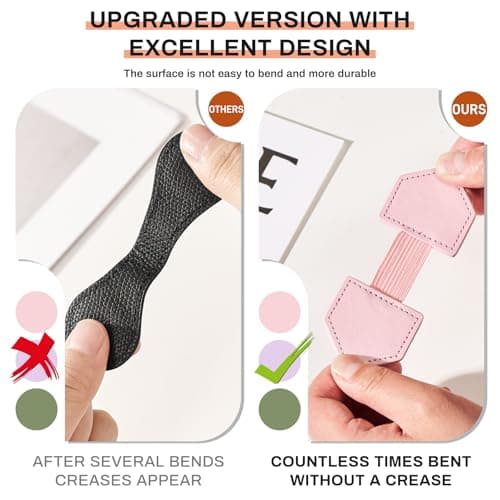 2Pcs Magnetic Leather Bookmarks with Gift Box Triangle-Shaped Magnetic Pen Holder Book Marks Clip Gift for Book Lover Readers Cute Bookmark for Women, Pink - Thumbnail 4