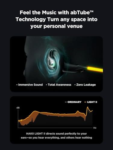 HAKII Light 2 Open Ear Headphones, IPX5 Running Headphone with 180° Ultra-Bright Beacon String, BT 6.0, 16H Playtime, Air Conduction Headphones Open Ear Earbuds for Fitness, Cycling, Outdoor - Orange - Thumbnail 4