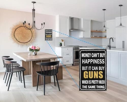 Carastora Vintage Metal Tin Sign Funny Sarcastic Party Wall Art Decor Signs Funny Metal Sign Money Can't Buy Happiness But It Can Buy Tools, Humorous Garage Wall Art Decor for Man Cave, Tool Shed, Home, Farmhouse, Bar,8x12 Inch Gift Idea - Thumbnail 4