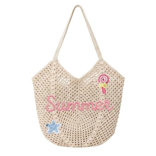NYLGOXITK Custom Name Hollow-Weave Crochet Tote Bag Personalized Lightweight Woven Beach Bag for Women, Perfect for Bachelorette Party, Vacation & Everyday Outings - Image 1