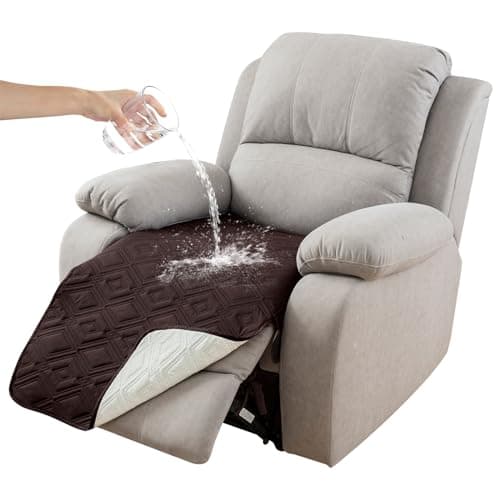 Genina 100% Waterproof Recliner Chair Covers, Anti-Slip Recliner Cover Dog Couch Cover Furniture Protector, Reclining Sofa Slipcover for Pets Dogs, 1 Piece (Chocolate, Recliner) - Image 1