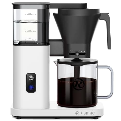 Kismile 8-Cup Drip Coffee Maker,SCA-Certified,Rapid Heating System for Seconds Brewing,Automatic Pour Over Coffee Machine,Detachable Water Tank,Deep Cold Brew & Keep Warm 40 Min, Easy to Clean (White) - Image 1