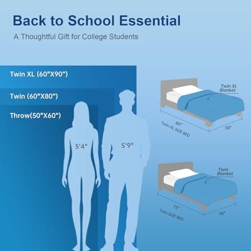 KMUSET Cooling Blanket Twin(60"x80"),Summer Dorm Room Essentials for Guys Girls,Double Sided Summer Cooling Blankets for Hot Sleepers & Night Sweats,Cool Lightweight Blanket,Gifts for Women,Light Grey - Thumbnail 4