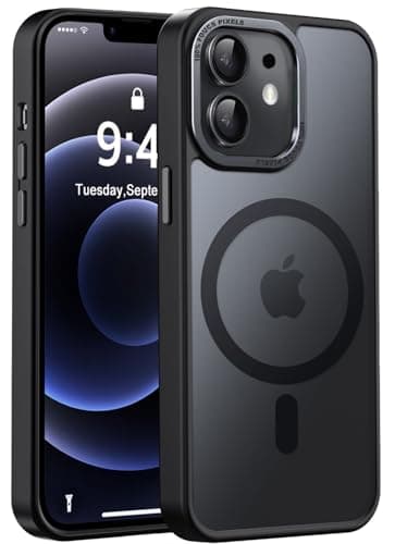 Newfuture Designed for iPhone 12 Case/iPhone 12 Pro Case with Magnetic [13 FT Military Drop Protection] [Compatible with Magsafe] Translucent Shockproof with Anti-Fingerprint Phone Case, Black