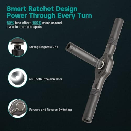 OSTTE 24 in 1 Magnetic Ratchet Screwdriver Set with S2 Steel Bits – Precision Tool Kit for Electronics, Bicycle, Furniture & Home DIY – Includes Ratchet Handle and Storage Case, Gifts for Men - Thumbnail 4