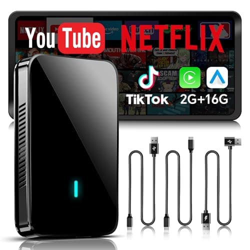 Magic CarPlay Box, Wireless CarPlay Adapter Supports for Netflix/YouTube/TF Card, 2GB+16GB AI Box Carplay, Plug & Play, Drivechat with AI Skills, Dual WiFi, Bluetooth, Fits for OEM Wired CarPlay Cars