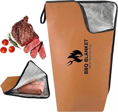 BBQ Blanket for Resting Meat, 21-Inch, Brown PU, 5-Layer Thermal Insulation, Insulated Brisket Bag for Camping, Picnic, and Party (Brown) - Image 1