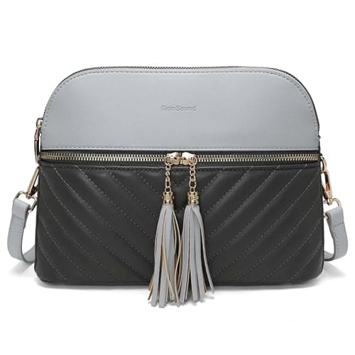 Goinsound Crossbody Bags for Women Crossbody Purses for Women with Multi Pockets Grey - Image 1