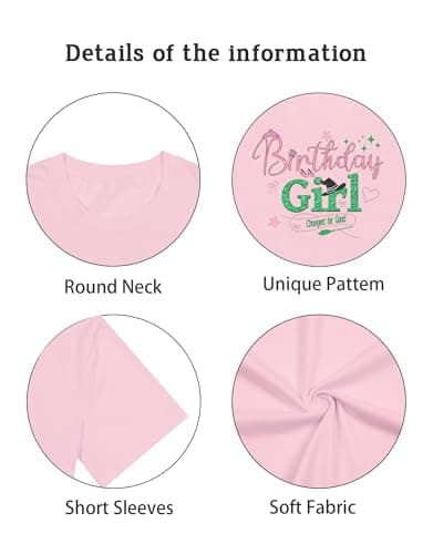 QIXYN Birthday Girl Shirt Magical Pink and Green Shirts Cute Graphic Tops - Thumbnail 4