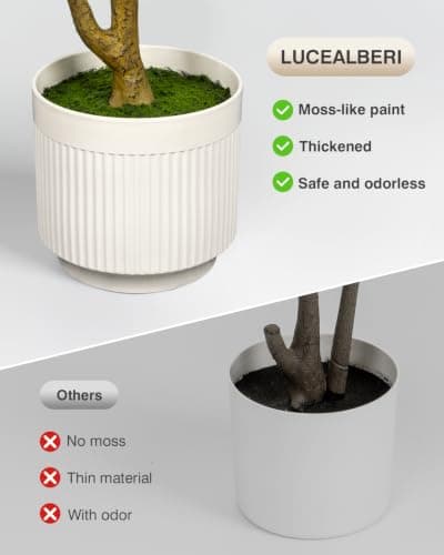 LuceAlberi Artificial Olive Tree 6FT - Tall Faux Olive Trees Indoor with Planter&Cotton Basket, Large Fake Olive Plants Realistic Branches Natural Wood Trunk and Fruits for Home House Office Decor - Thumbnail 5
