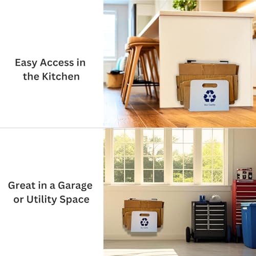 Box Caddy - Cardboard Recycling Organizer. The ultimate solution to store, transport, and recycle your boxes. Eliminates cardboard clutter. (White/Blue) - Thumbnail 4