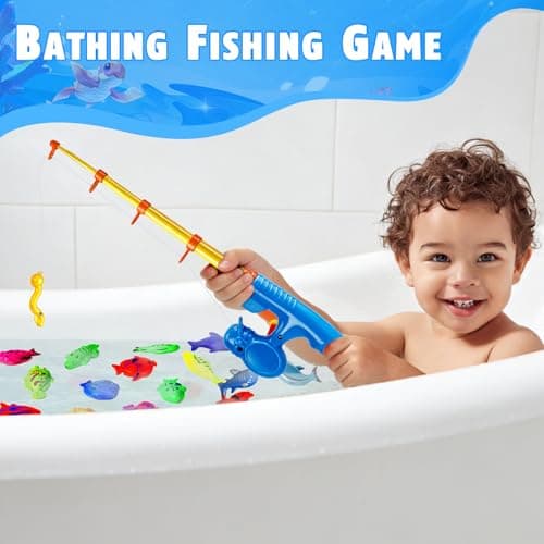 CozyBomB™ Magnetic Fishing Toy Pole 2 Pack for Replacement | No Fishes are Included, Bathtime Carnival for Toddler Education Teaching, Party Fishing Poles Rod Ocean Sea Animals Easter Gift (X-Large) - Thumbnail 6