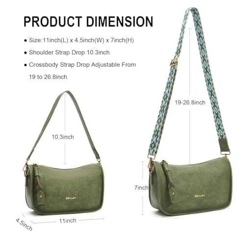 Shoulder Bag Handbag for Women Cute Clutch Crossbody Bag with 2 Removable Straps Hobo Bags - Thumbnail 4