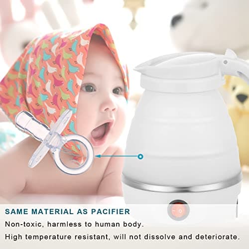 Foldable Electric Kettle, Upgraded Food Grade Silicone,600W 600ML Flash Heat Small Portable Travel Electric Kettle,110V US Plug(Translucent) - Thumbnail 4
