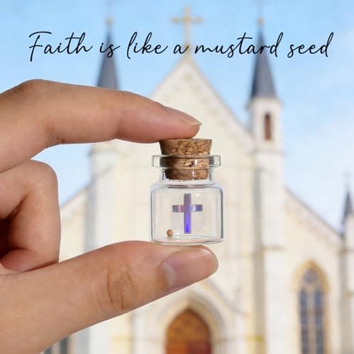 Bulk 50 Have a Little Faith Card Christian Gifts for Women, School Church Wedding Baptism Unique Christian Religious Inspirational Gifts for Women Men(Cross-50) - Thumbnail 2