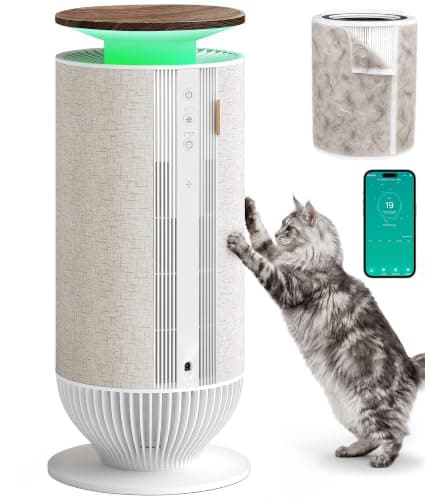 Petbobi Air Purifiers for Home Pets - Air Purifier for Large Room up to 3600 ft², H13 + H11 HEPA for Pet Odors & Hair Dander, 360° Airflow Air Cleaner with PM2.5 Monitor, App Control, Auto Mode - Image 1