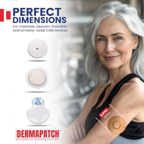 25-Pack CGM Adhesive Patches to Secure CGM Sensor, Waterproof and Latex Free CGM Sensor Patches for 7 Days,Pre-Cut Adhesive Tape, Continuous Glucose Monitor Protection Cover, No Glue in Middle (Tan) - Thumbnail 3