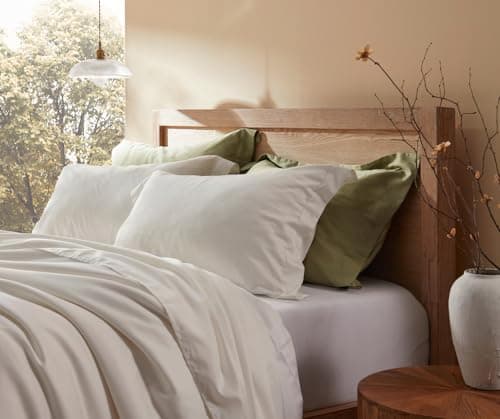 baisihan Down Feathers Pillows Standard Size Set of 2- Hotel Collection Bed Pillows | Feather-Proof 1000+ Clean | Naturally Resilient Pure | Pillows for Side, Back & Stomach Sleepers, 20"x30" 2 Pack - Image 1