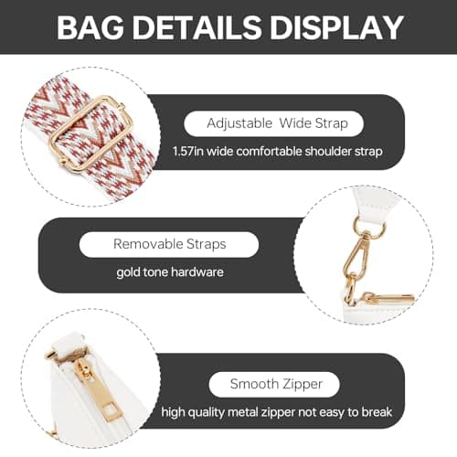 GEMIU Womens Crossbody Purse Multi Pocket Crossbody Bags for Women Lightweight Crossbody Purses For Women White - Thumbnail 5