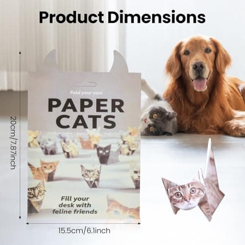 DIY Origami Paper Cats Kit - 50 Sheets to Fold into Charming Cat Figures. A Creative & Relaxing Craft Project, Perfect for Home, Office, or Classroom Decor. - Thumbnail 2