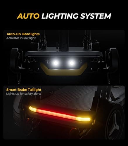 Paiseec L5 Mobility Scooter 32 lbs Ultra Lightweight, One-Step Folding Mobility Scooter, Electric Scooter with PAI Safety System, Airline Approved Mobility Scooter for Seniors & Adults - Thumbnail 6