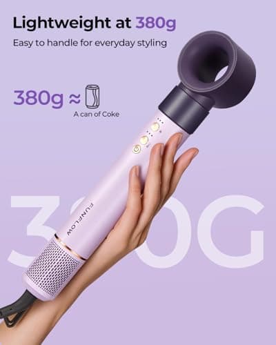 Funflow 6-in-1 Hair Dryer Brush with Premium Aluminum Body, 110,000 RPM High-Speed Air Styler with Auto-Wrap Curlers, 200 Million Negative Ions, for Drying, Curling, Smoothing & Volumizing - Thumbnail 5
