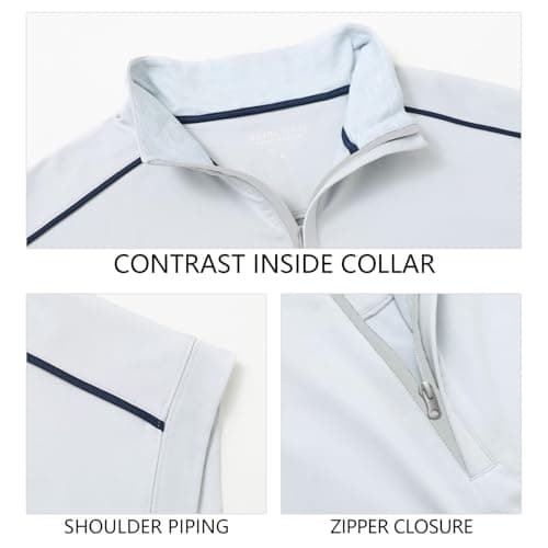 Rouen 1/4 Zip Pullover Mens Golf Vest Athletic Dry Fit Soft Casual Breathable Performance Solid Golf Vests For Men - Thumbnail 5