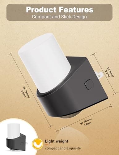 JandCase LED Night Lights Plug into Wall, Color Changing Night Light with Dusk to Dawn Light Sensor, RGB Night Light for Kids, Color LED Nightlight for Bedroom Bathroom Kids Room - Thumbnail 6