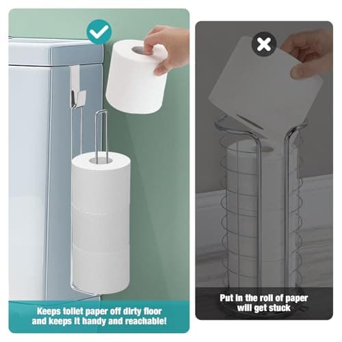 Conworld Toilet Paper Storage for 4 Roll Tissue, Over The Tank Toilet Paper Holder, Stainless Steel Rustproof Toilet Paper Holder Wall Mount, for Rv, Bathroom Storage and Organization, Silver, 1 Pack - Thumbnail 3