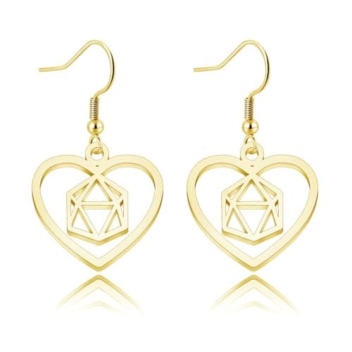 YLWJSP Dice Jewelry Dungeons and Dragons Gift Dungeon Master Inspired Earrings Necklace Dungeon Master Gift DND Gamer (Dice EarG) - Image 1