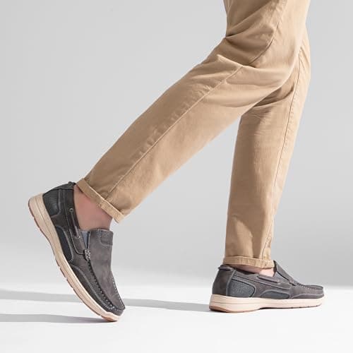 Vostey Men's Loafers & Slip-ons Casual Lightweight Boat Shoes Men(BMY3036A Grey 08) - Thumbnail 3