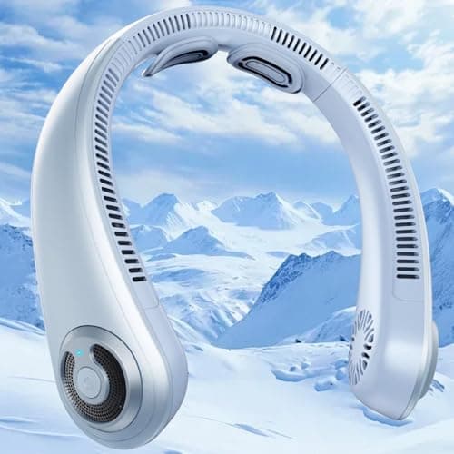 Neck Fan - Portable Neck Fan with Neck Support, 5 Speeds, All Around Airflow, Hand-free Bladeless Personal Cooling Fans, Rechargeable Wearable Fan for Outdoor and Indoor, Festival Gifts for Men Women - Image 1