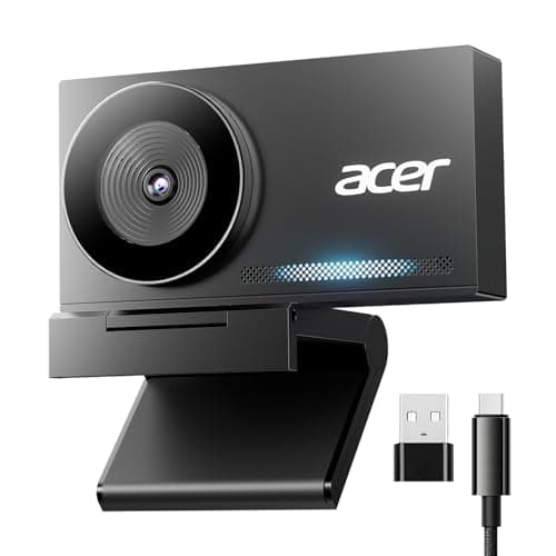 Acer 4K Webcam for PC/Mac with All-Metal Unibody Sculpted, Sony 1/2" Sensor, PDAF, 2 Noise Reduction Mics, Privacy Cover for Switch 2/Zoom/Teams/Facetime/YouTube/Google Meet - Image 1