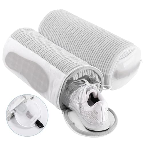 Shoe Washing Machine Bag with Built-in Lace & Insole Pockets, 1200 GSM Quiet Sneaker Cleaning Bag, All-in-One Tangle-Free Laundry Shoe Bag for Busy Families, Fits Up to Men's Size 14 (2Pcs Grey) - Image 1
