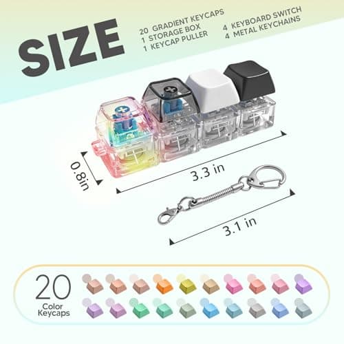 Keyboard Fidget Toy, DIY RGB Lights Removable Keycaps, Stress Relief for Office Workers, Sensory Toys for Kids with Autism - Thumbnail 2