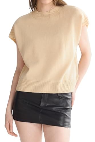 Orolay Summer Tops for Women Cap Short Sleeve Sweater Vest 2026 Spring Knit Pullover Beach Vacation Outfits Lightkhaki - Image 1