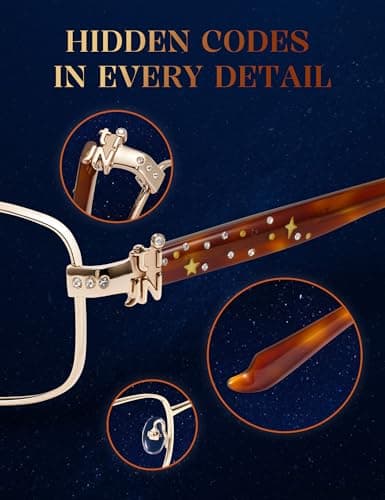 TIJN Blue Light Blocking Glasses for Woman Men, Square Acetate Metal Frame Eye Glasses for Cosplay & Anime Girl, Rin - Thumbnail 4