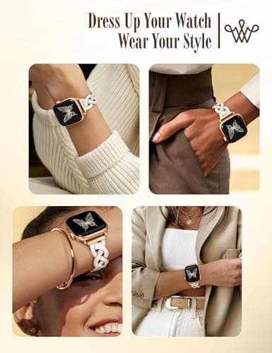 Wearlizer Metal Band Compatible with Apple Watch Bands Women 42/44/45/46/49mm, Dressy Enamel Stainless Steel Bracelet Celtic Knot Strap for iWatch Series 11 10 9 8 7 6 5 4 SE/Ultra 3 2 1 - Thumbnail 5