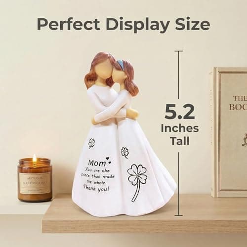 VDOR Mother Daughter Figurine for Mom: Hand-Painted Resin Statue Engraved “You Made Me Whole” – Treasured by Moms for 10 Years – Sentimental Gift for Mother’s Day or Birthday - Thumbnail 6