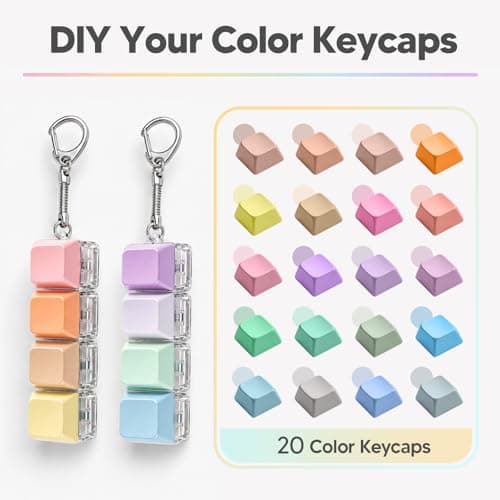 Keyboard Fidget Toy, DIY RGB Lights Removable Keycaps, Stress Relief for Office Workers, Sensory Toys for Kids with Autism - Thumbnail 6