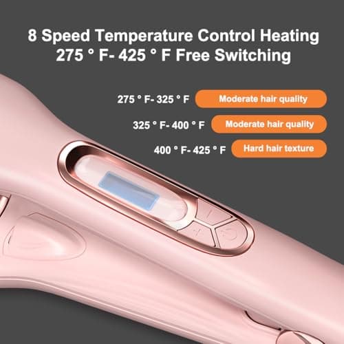 VAV Hair Brush, Hair Iron, Pumped-Up Volume, Adjustable Temp, 360 ° Tail Rotation, Lasting Volume, for Short Or Thin Hair, Dual Voltage (100-240V), Volumizing Hair Iron, Pink, 1.38 inch - Thumbnail 6
