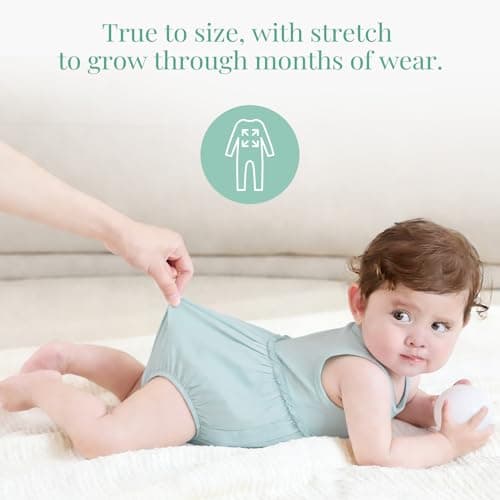 PATPAT Bamboo Baby Girl Clothes - Soft & Breathable Viscose Outfits - Sleeveles Bodysuit Dress for Spring Summer Gift - Cute Rompers Essentials - 2 Pack Forest & Sage Green 3-6 Months - Thumbnail 6