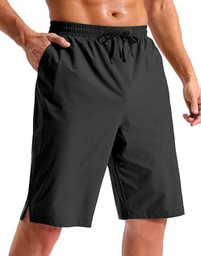 Pudolla Men's Swim Trunks 9"/11" Quick Dry Board Shorts Bathing Suits Beach Shorts for Men with Pockets - No Liner(Black 11 Inseam-4XL) - Image 1