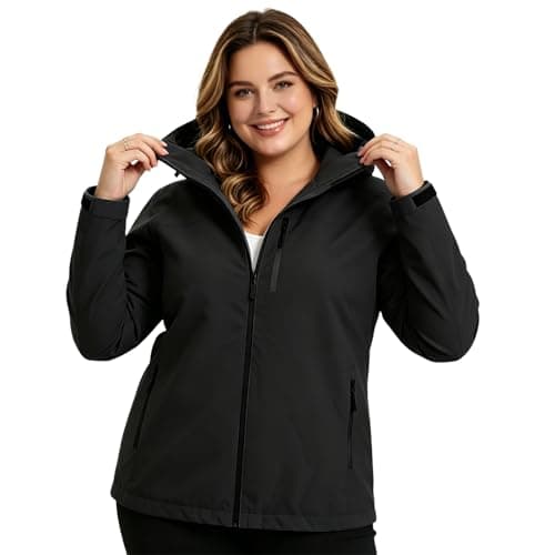 ACCNUO Women's Rain Jacket Waterproof Lightweight Rain Coat with Hood, Breathable Windbreaker for Outdoor Hiking Travel - Thumbnail 6